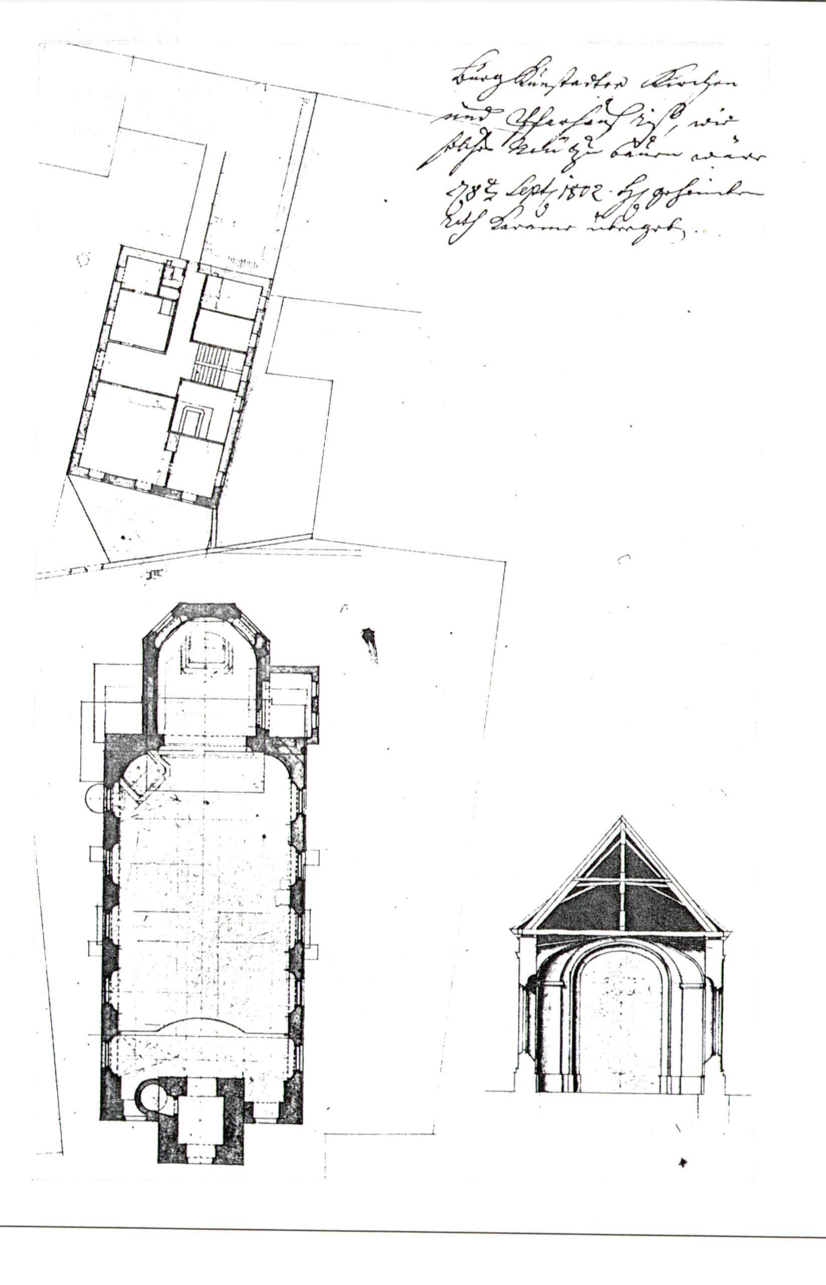 Bauplan der dritten Pfarrkirche