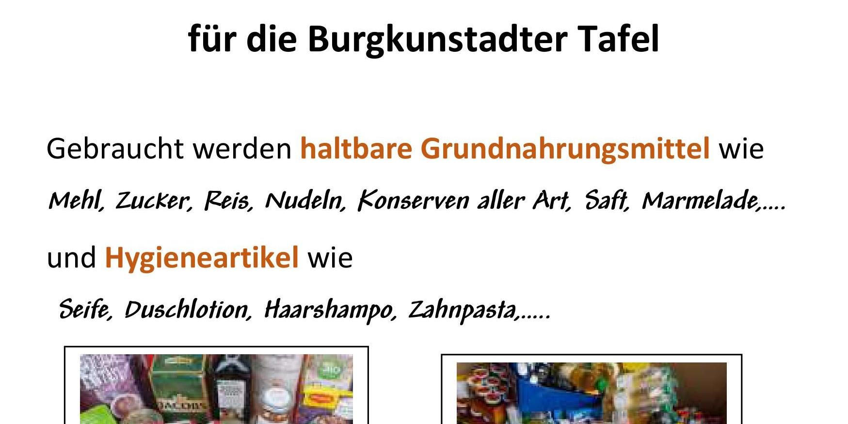 Lebensmittelspenden für die Burgkunstadter Tafel