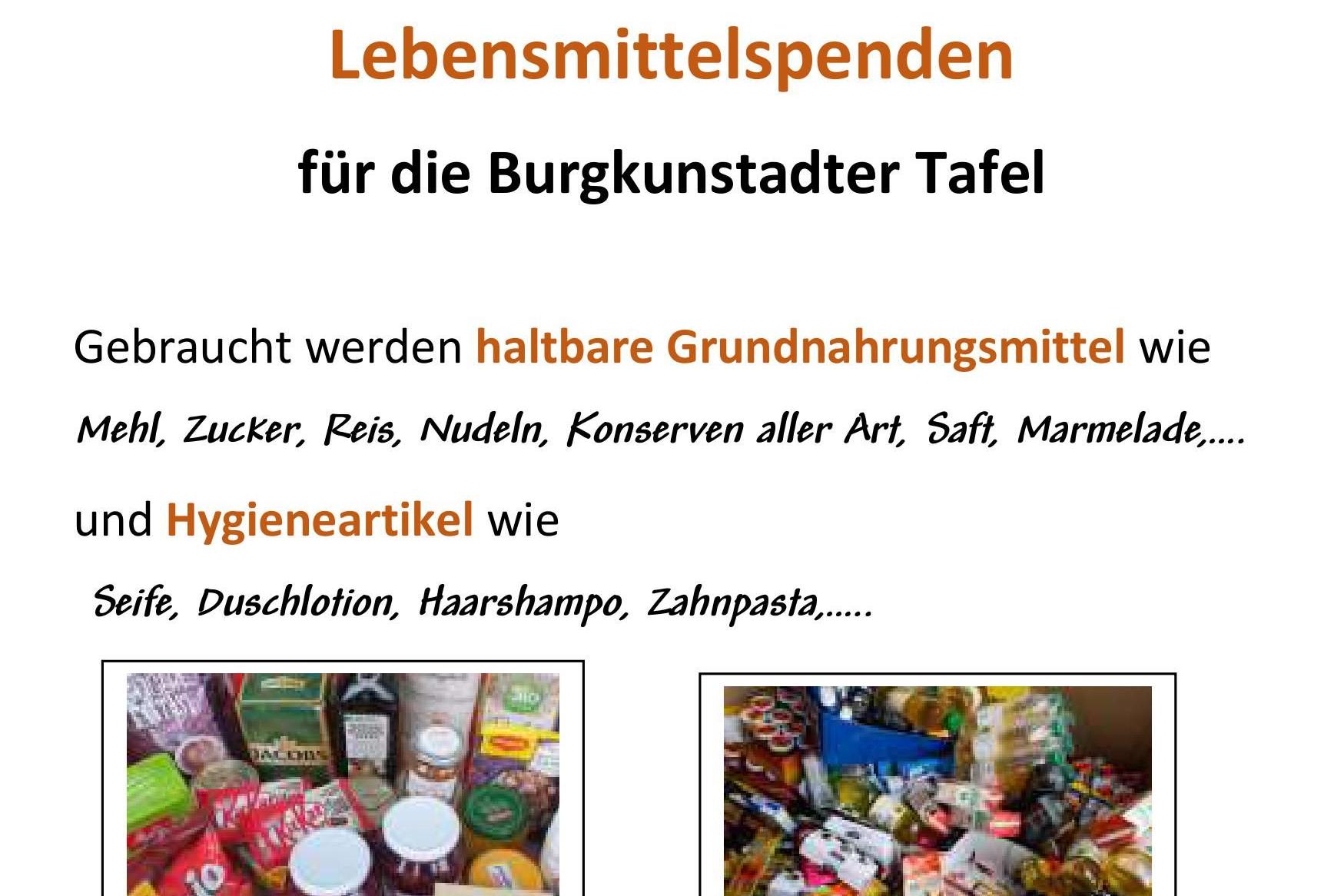 Lebensmittelspenden für die Burgkunstadter Tafel
